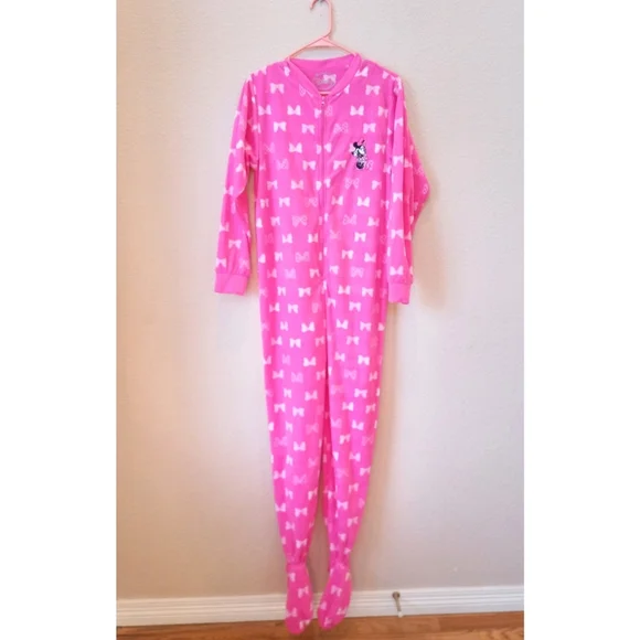 Pink Minnie Mouse One Piece Pajamas Disney Intimates Sleepwear